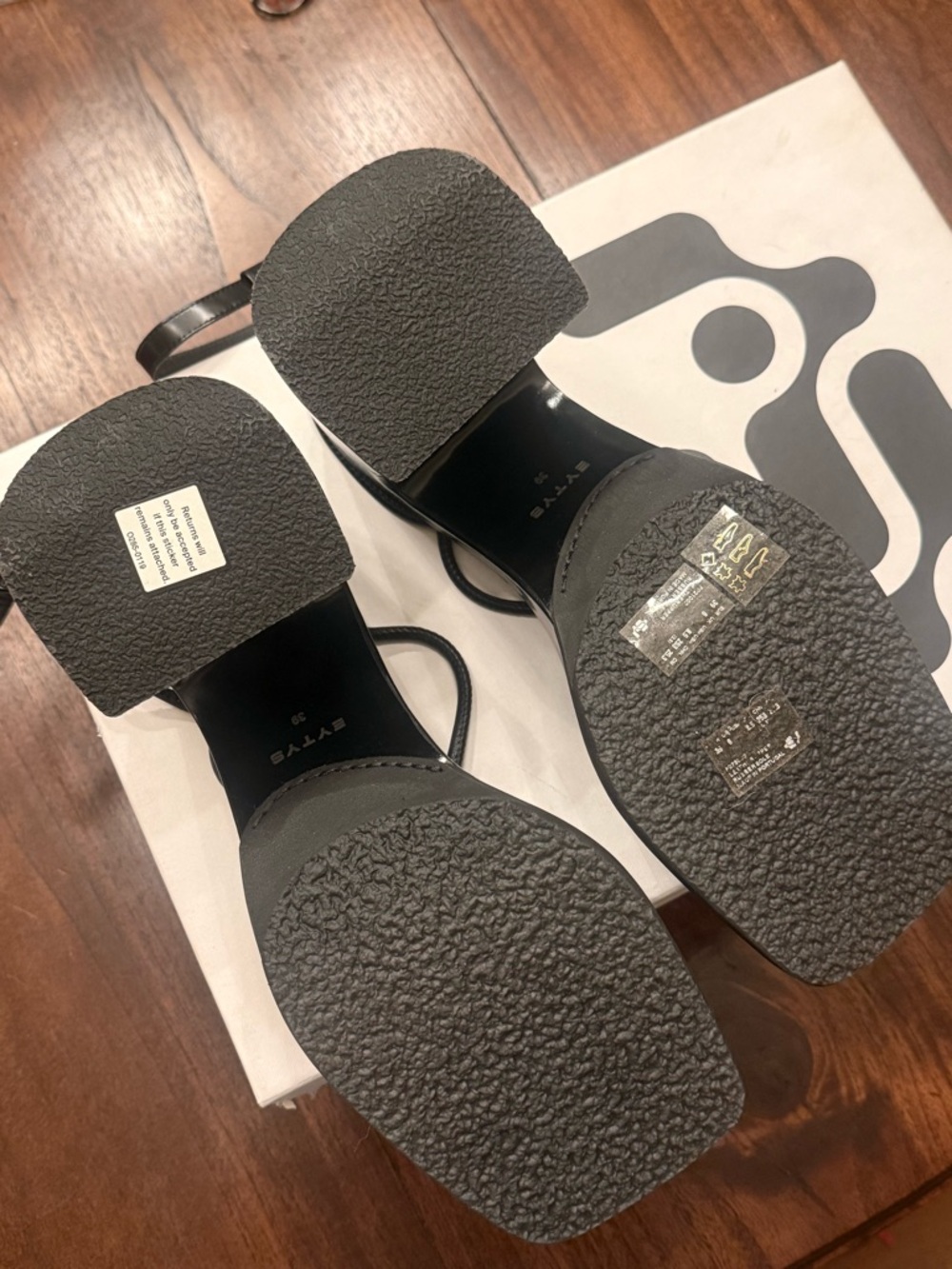 NWT Eytys Black Square-Toe Heels - Picture 5 of 8